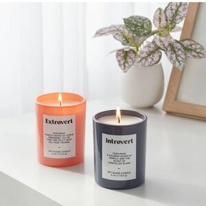 Room Essentials Introvert and Extrovert Soy Blend Candle Set NIB
